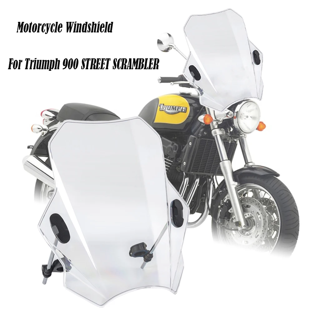 2022 For Triumph 900 STREET SCRAMBLER Universal Motorcycle Windshield Glass Cover Screen Deflector Motorcycle Accessories for keeway k light 125 klight125 2018 2023 universal motorcycle windshield glass cover screen deflector motorcycle accessories