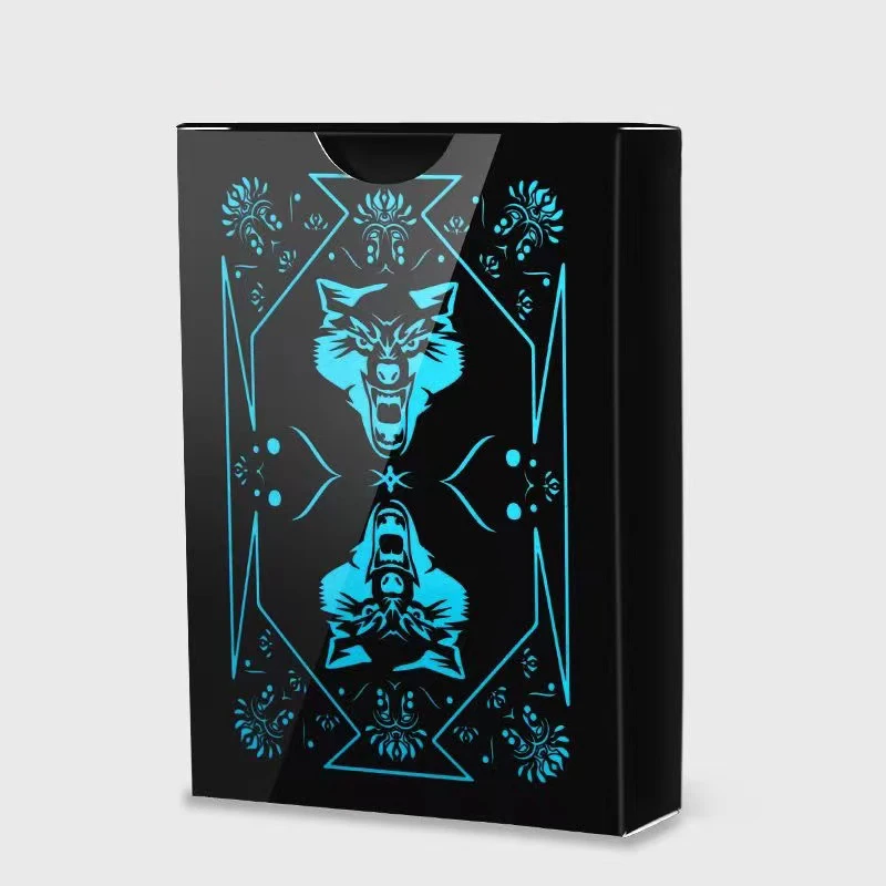 Plastic Playing Cards Sets Black Waterproof PVC Wolf Classic Magic Tricks Poker Creative Gift