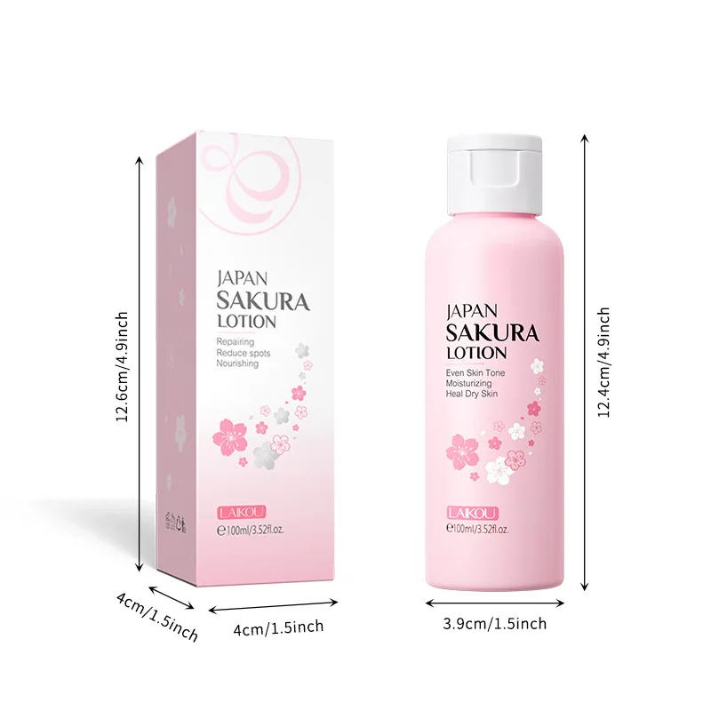 LAIKOU Sakura Face Lotion Moisturizing Essence Shrink Pores Repairing Improve Skin Elasticity 100ML facial essence facial firming lotion skincare toner