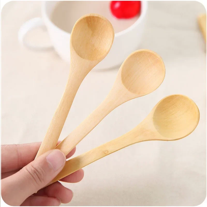 30 Mini Cucchiai In Legno Naturale Da 12,5 Cm, Per Condimenti, Gelato, Caffè, Fai DaTE, E Decorazioni Per Bambini