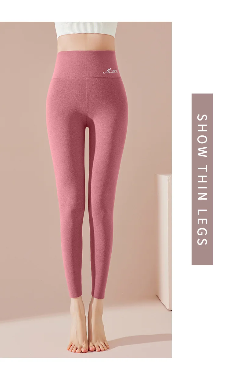 Hoch taillierte verdickte Herbst hose weibliche Herbst-und Winter-Samt-Innen bekleidung, die große, warme Hosen heizt – Detail 5