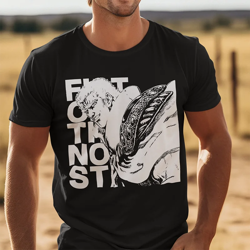 

Fist Of The North Star Hokuto No Ken Kenshiro Casual Round Neck Short Sleeve Men's T-Shirt Short Sleeve Tops Cotton Clothing
