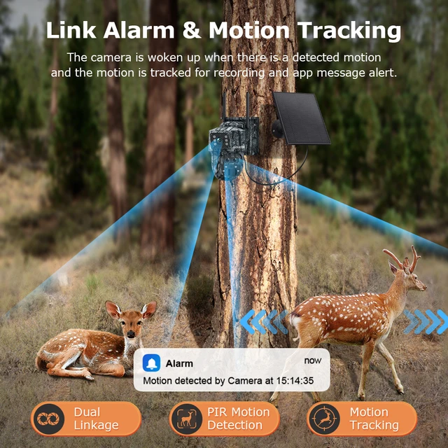 Solar Camera Outdoor 12MP 6K Dual Screen WIFI / 4G SIM Monitor IP66 PIR Human Detection Security Camera Camouflage Forest Ubox 4