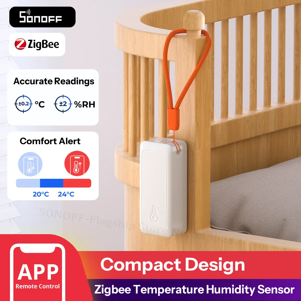 SONOFF SNZB-02B AirGuard TH Lite Zigbee Temperature Humidity Sensor,High-Accuracy Sensing, 6-Month Data Log,Long Battery Life 1