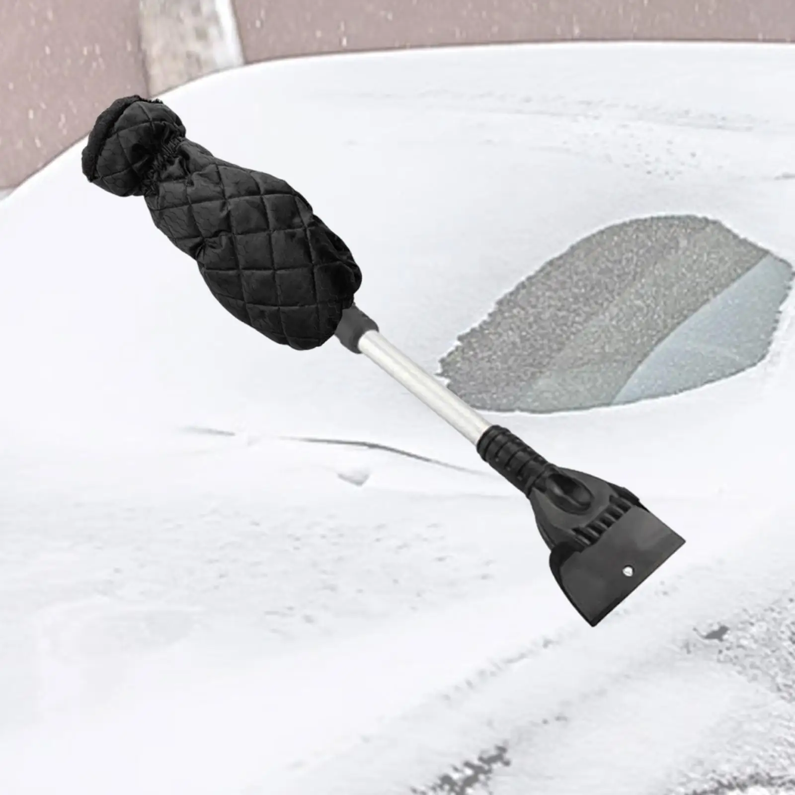 Retractable Car Windshield Ice Scraper with Glove Winter Car Accessories 41-56cm for Winter Lightweight Multifunctional Sturdy