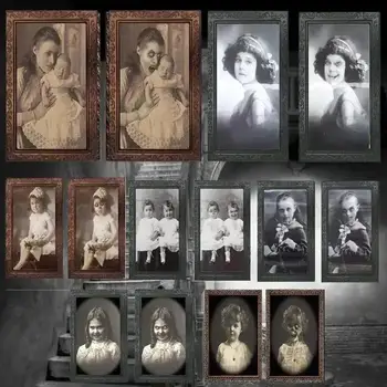 New 3D Changing Face Ghost Picture Frame Halloween Horror Craft Supplies Haunted House Party Decor Halloween Decoration Prop
