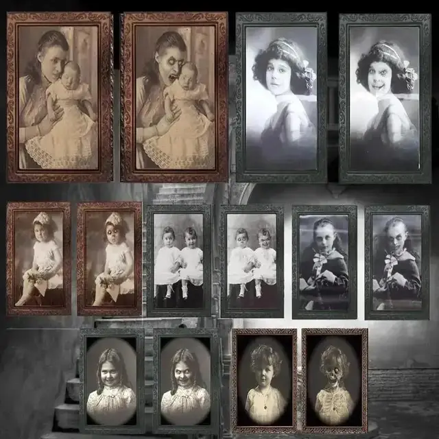 New 3D Changing Face Ghost Picture Frame Halloween Horror Craft Supplies Haunted House Party Decor Halloween Decoration Prop