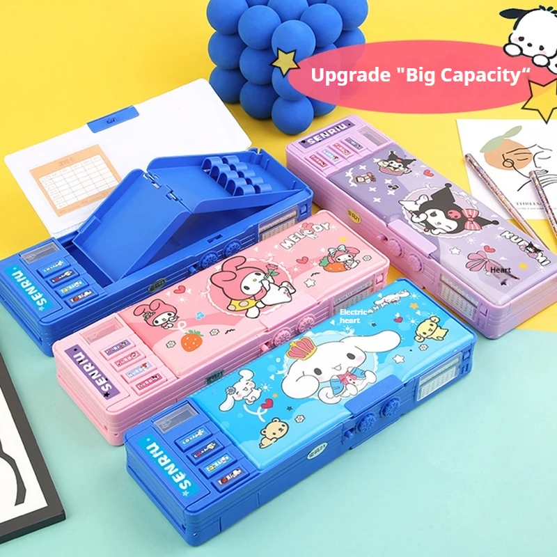 Sanrio Stationery Box Kuromi Melody Stationery Box Password Lock Multi Functional Large Capacity Pencil Children's Gift stationery box