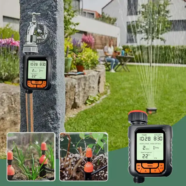 LCD Screen Water Timer Automatic Digital Electronic Watering Clocker Waterproof Garden Irrigation Control Device 3