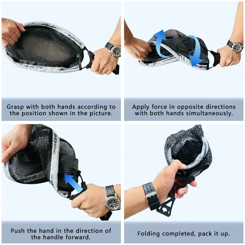 Handle Fly Fishing Hand Net Collapsible Small Mesh Foldable Landing Net Fishing Lures Outdoor Stream Tools Accessory fishing net fishing landing net