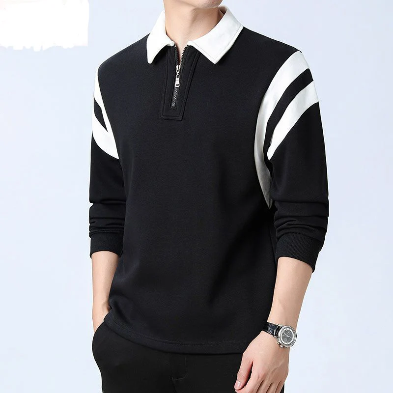 Spring Autumn Y2K Patchwork Fashion Sweatshirt Men Harajuku Loose Casual Tops Thick All Match Zipper Long Sleeve Male Clothes