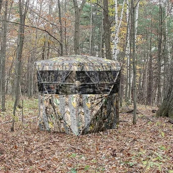 3 Person Pop up Ground Blind, Portable Hunting Blind with Mesh Windows, Carrying Bag & Ground Stakes, with Hub System 2