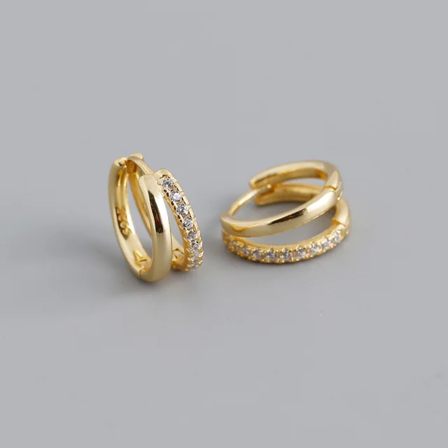 Boucles d'oreilles créoles épaisses en acier inoxydable pour femmes et filles, couleur or, Double anneau, goutte géométrique épaisse, bijoux de déclaration, cadeau