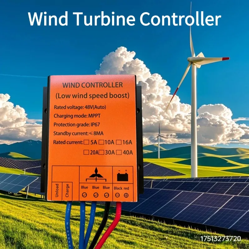 MPPT 100w -10000W Waterproof PWM Wind Turbine Charge Controller 10A 40A Low Wind Speed Regulator Voltage Boost 12V 24V AUTO 48V
