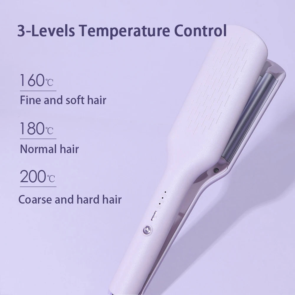 10mm 4 Barrel Hair Crimper Beach Waves Volumizing Hair Curling Iron PTC Heating Ceramic Waver Styling Tools for Women Girls