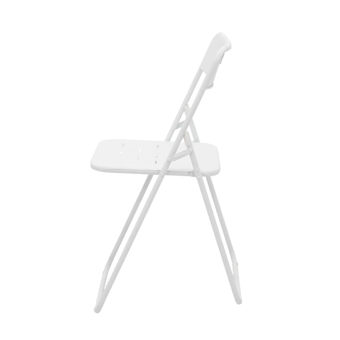 3-teiliges klappbares Bistro-Set für den Außenbereich, E-beschichtet, 2 Stühle und 1 Tisch, wetterbeständig, weiß – Detail 5