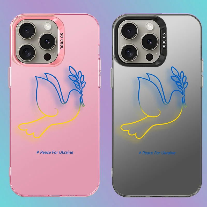 

Case For iphone X 7 8 PLUS XR XS max 10 Soft Phone cover PEACE FOR Ukraine