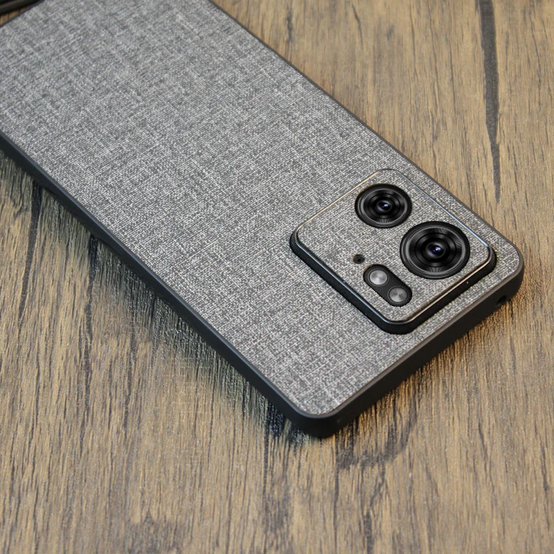 Luxurious Soft TPU Edge & Hard Fabric Back Protective Case