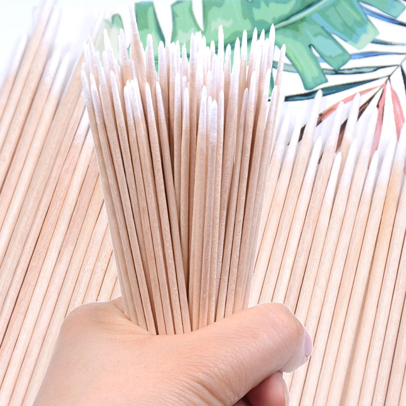 Bamboo Makeup Cotton Swabs Box Transparent Cosmetics Cotton Pads Holder Plastic Container Bathroom Organizer Buds