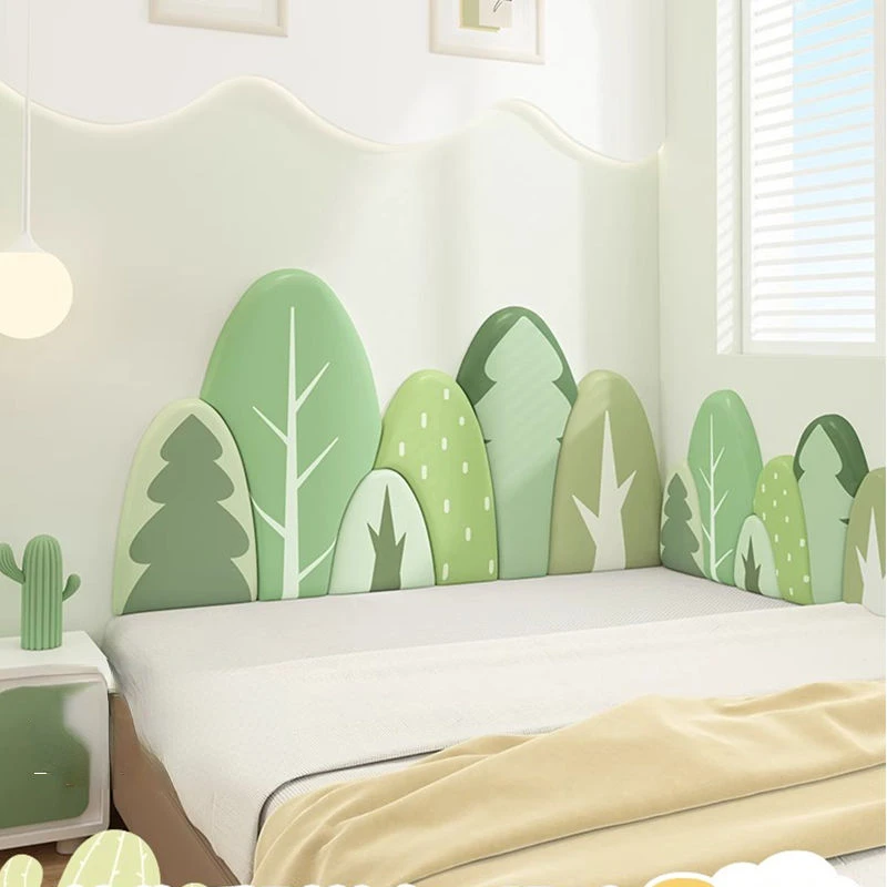 Forest Bed Head Board Headboard Anti-collision Wall Panels Childern Room Decor 3d Wall Stickers Cabecero Cama Tete De Lit