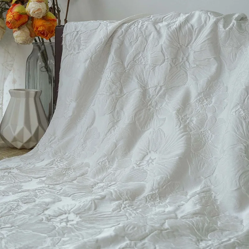 Textured Yarn Dyed Jacquard Fabric Spring Autumn Womens Camisole Peony Embossed Sustainable Fashion Design Apparel Accessories - Image 2