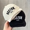 Korean Letter Baby Baseball Cap Autumn Corduroy Baby Boy Girl Peaked Hat Toddler Kids Adjustable Sun Hats 3