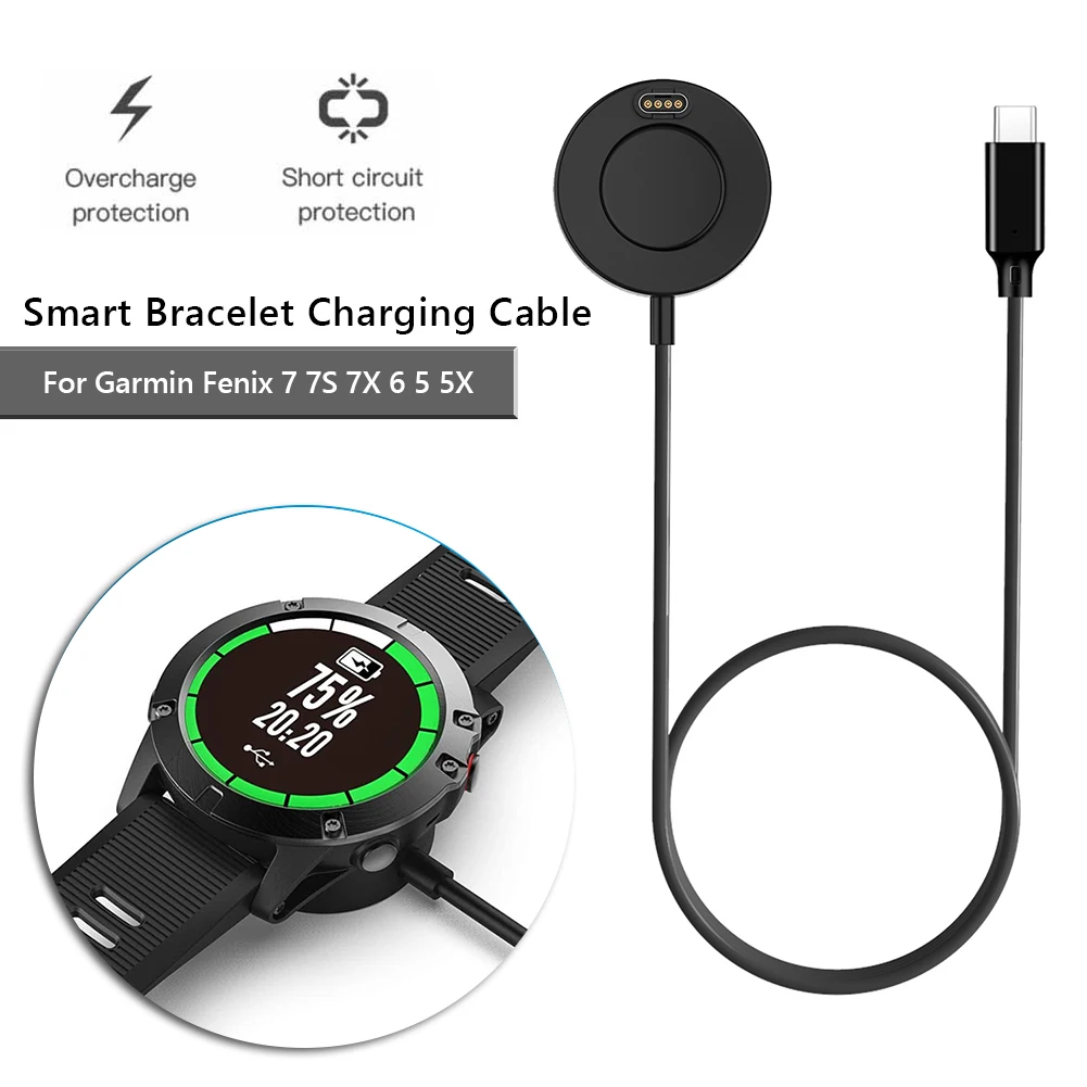 1m USB  C  ̺ Garmin Fenix 7 7S 7X 6 6S 6X Pro 5S 5X Vivoactive 3 4S 935 945 245 Venu 2   ĵ