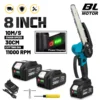 8 Inch Brushless Electric Saw Handheld Portable Wood Logging Chainsaw Garden Pruning Wood Power Tool  for Makita 18V Battery 1