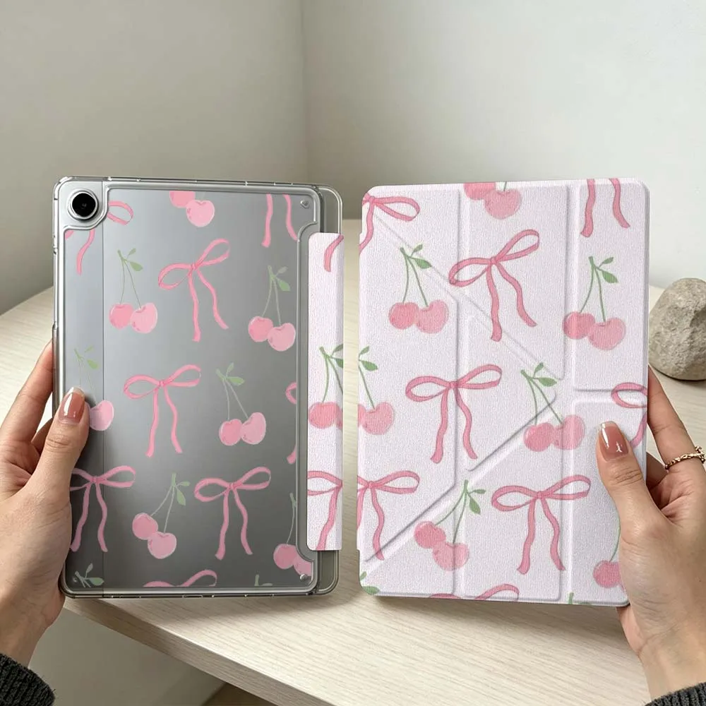Artistic Pink Bow Cherry Soft Tablet Case