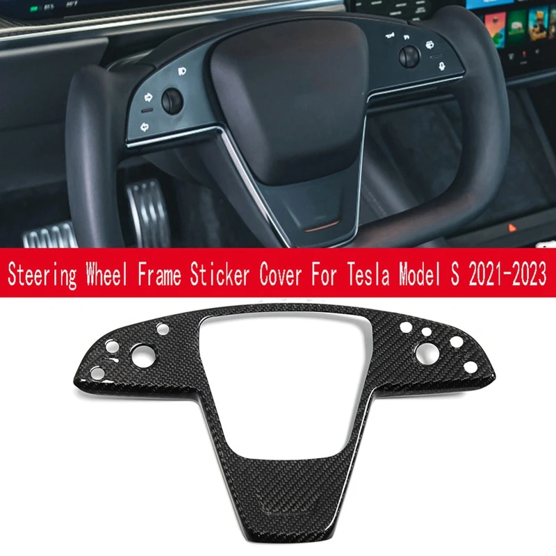 

Exclusive Real Carbon Fiber Steering Wheel Frame Sticker Trim For Tesla Model S 2021-2023