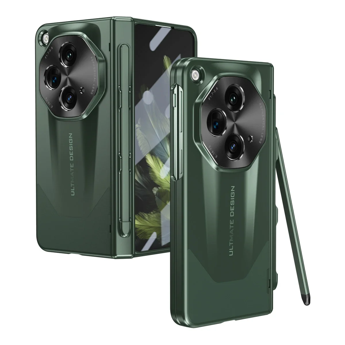 For OnePlus Open Case Luxury Ultra Thin Electroplated Matte Folding Hingle With Tempered Film Shockproof Hard Cover Accessories