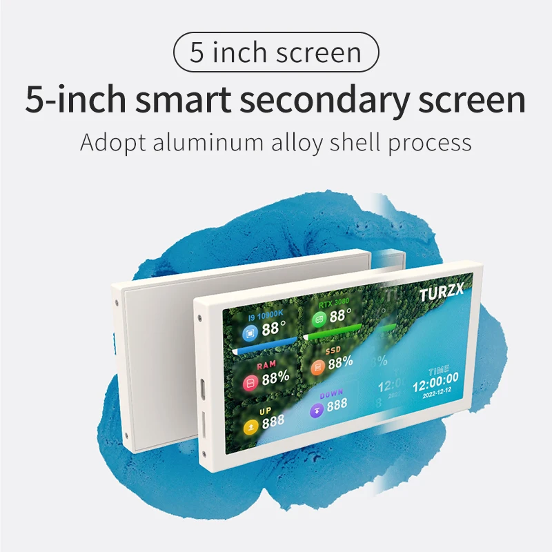 Tela Secundária Ips para Computador Tela Usb tipo c Cpu Gpu Ram Hdd 800x480 Usbc sem Monitor Compatível com Hdmi Aida64 Pol - Imagem 6