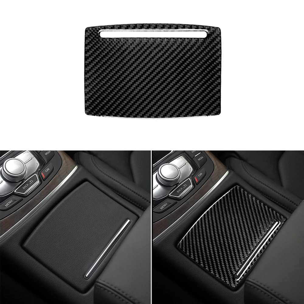 

Carbon Fiber Interior Center Console Cup Holder Panel Cover Trim Sticker For Audi A6 S6 C7 A7 S7 4G8 2012-2018 Accessories