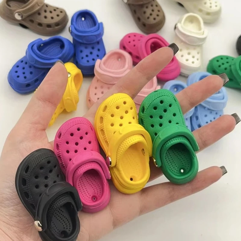 Cute Funny Mini 3D Buckle Shoe Charms for Crocs Slipper Accessories Decoration Garden Sandals Slippers Clogs Pins Girl Men Gift