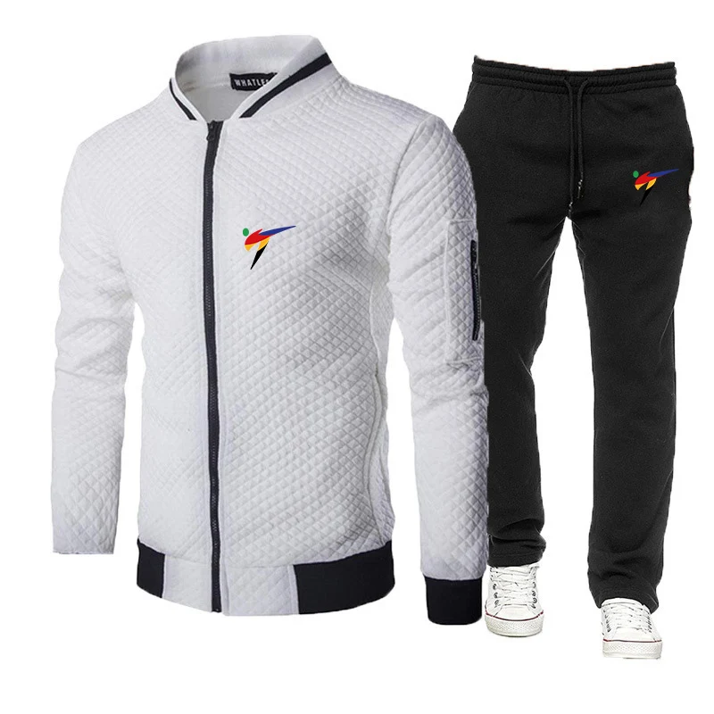 2023 Men WTF World Taekwondo Federation Print New Autumn Hoodie Tracksuit Hooded Sweatshirt+Panting Pullover Sportswear Suit 3