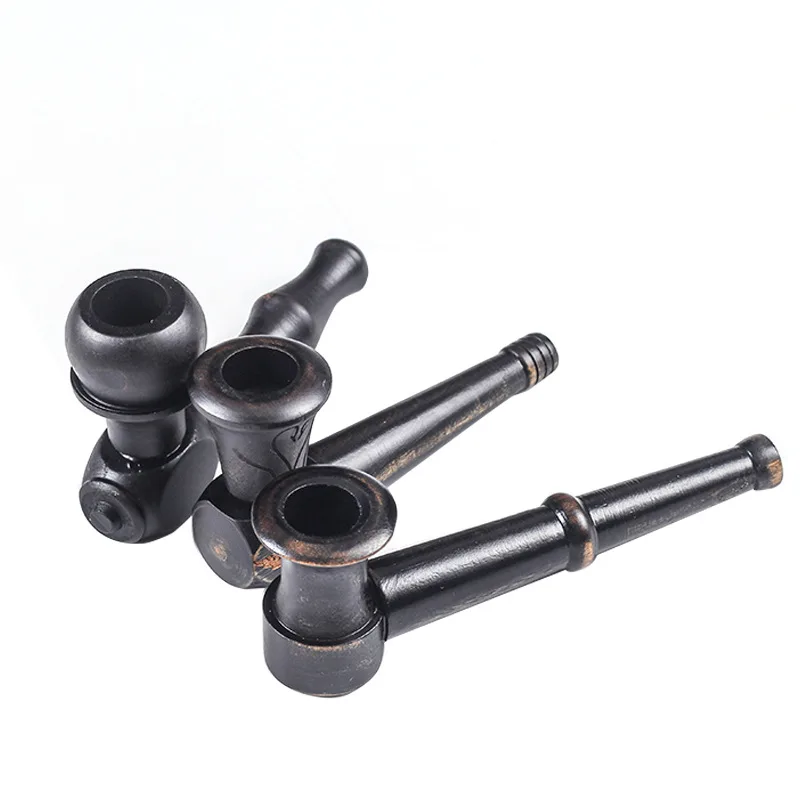 

Straight Old black Smoking Pipe Handmade Mini Cigarette Holder Portable Creative Tobacco for hookah Hot Sale Smoking Gadgets