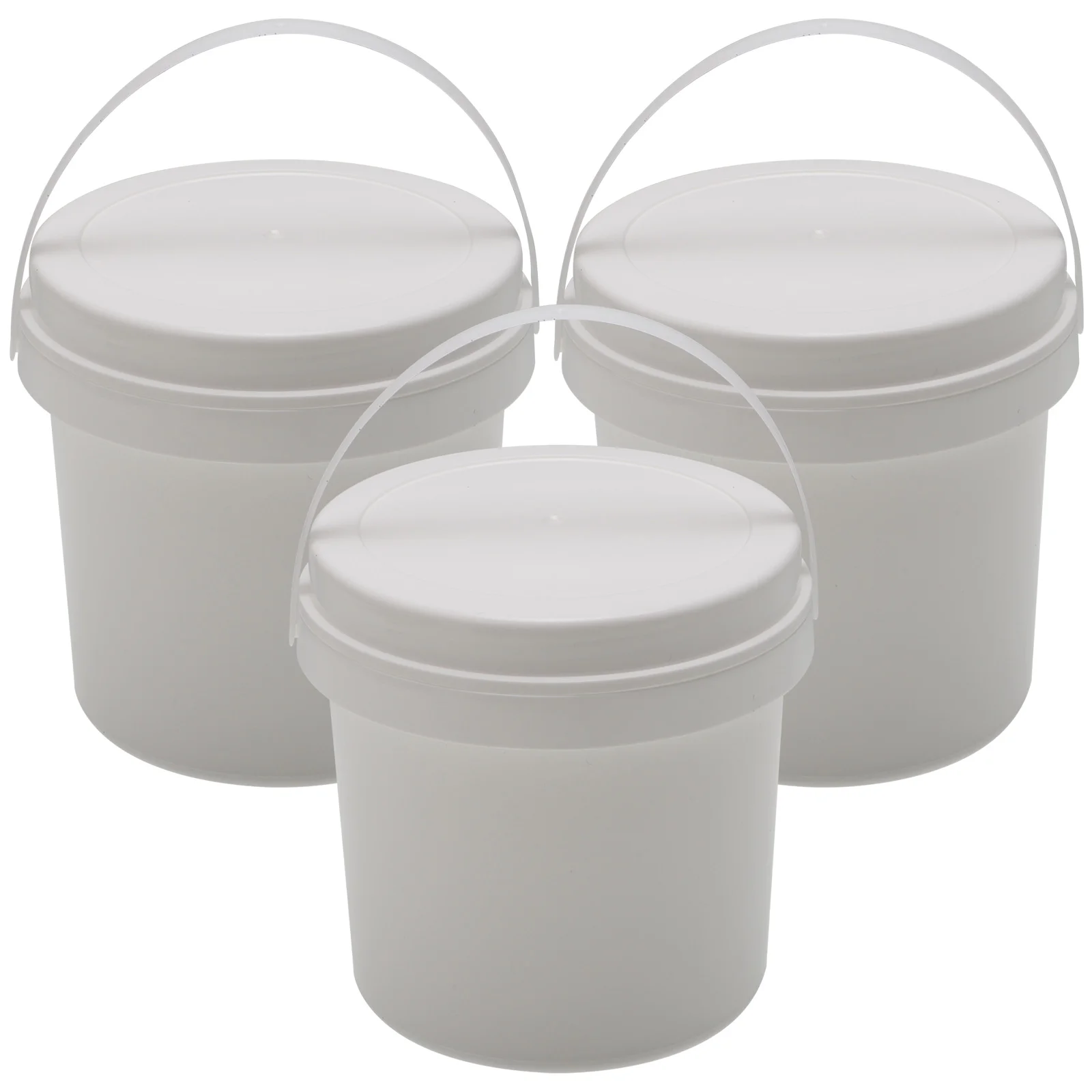 

Plastic Pails Lid Food Grade Storage Bucket 1L Water Bucket Handle Paint Pigment Bucket Pet Treat Containers Ice Cream