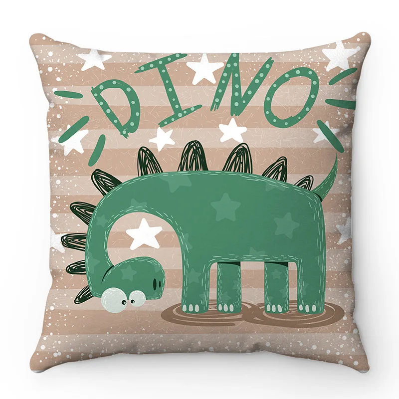 Home Room Gift Sofa Bed Chair Pillowcase Cartoon Dinosaur  Cute  Square 4