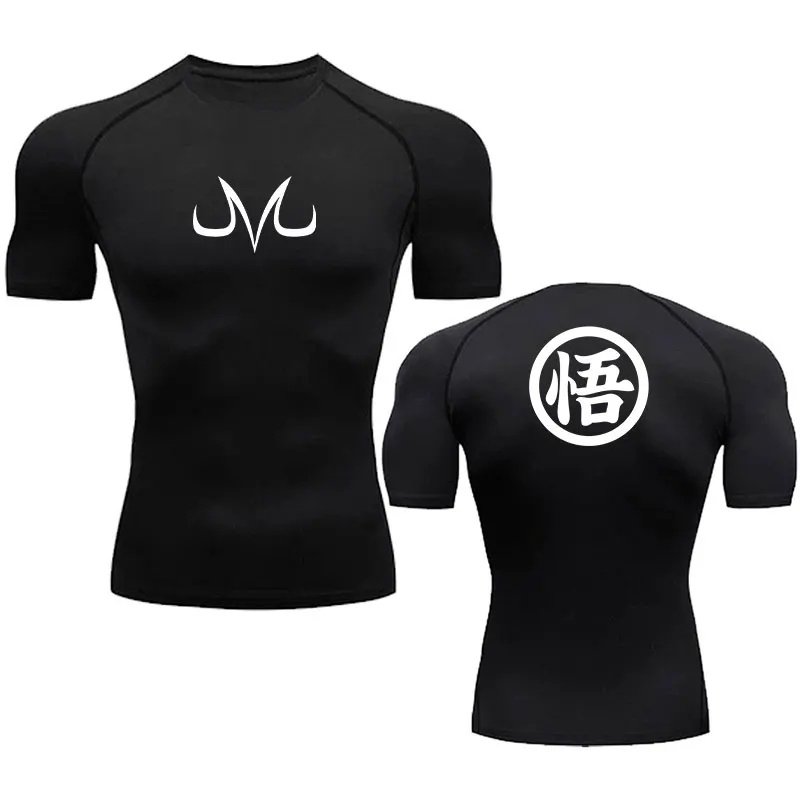 

Men's Compression Shirt Fitness Workout Anime Print Sport Tight Gym TShirts Athletic Quick Dry Tops Tee Summer Male