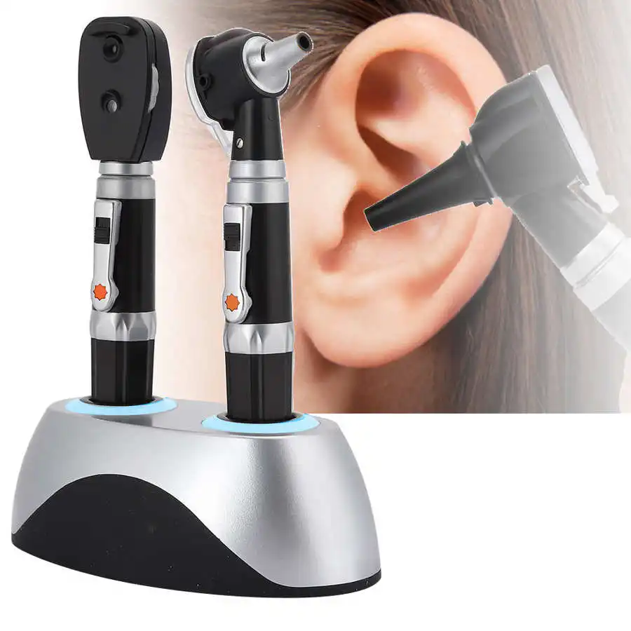 Diagnostic Kit Professional Rechargeable Ophthalmoscope Otoscope Ear Eye