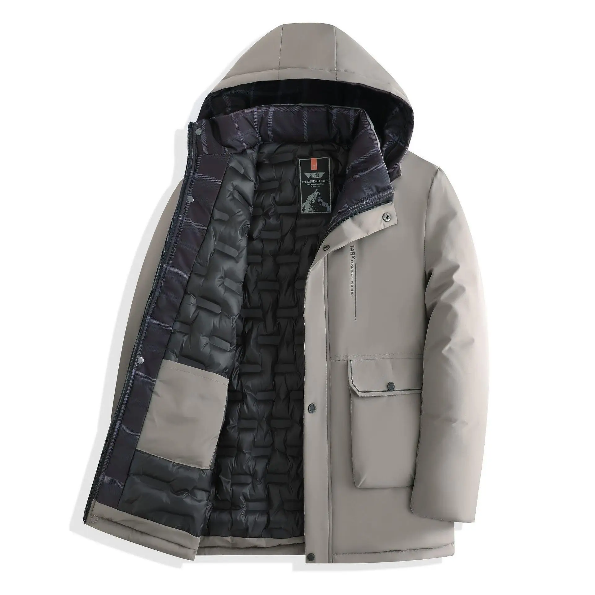 

2022 new fashion men's winter hooded zippered cotton jacket casual men's winter top
