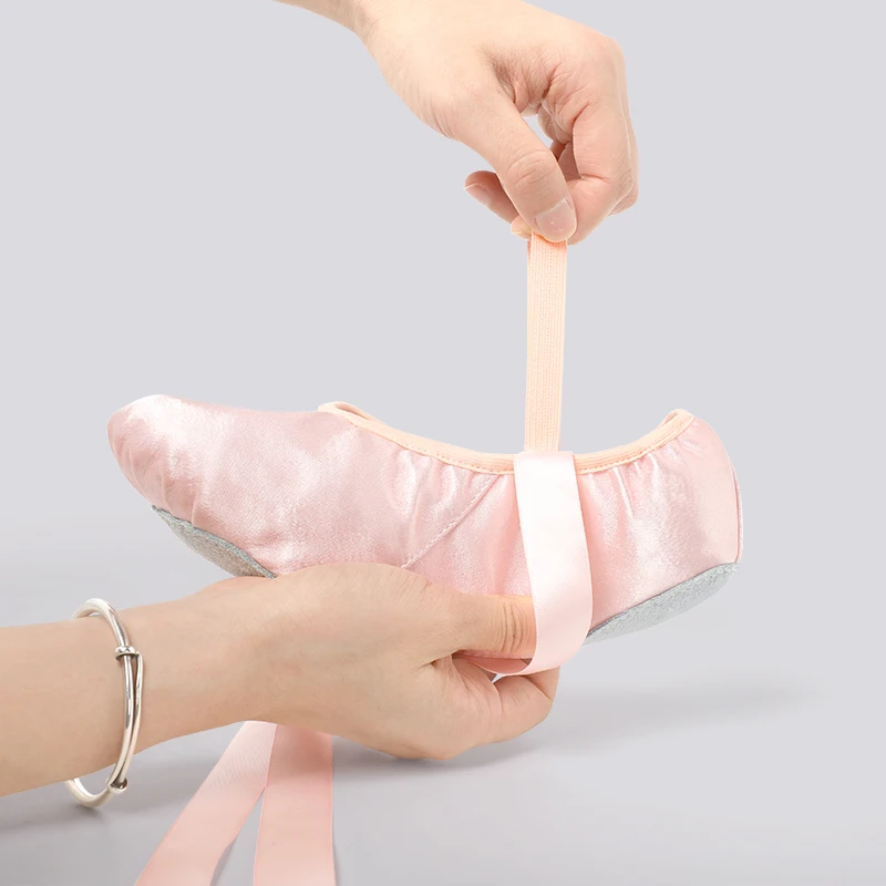 Satin Ballet Shoes with Ribbon Girls Kids Women Soft Sole Dance Shoe Ballerina Shoes Practice Ballet Slippers Ballet Flats 6
