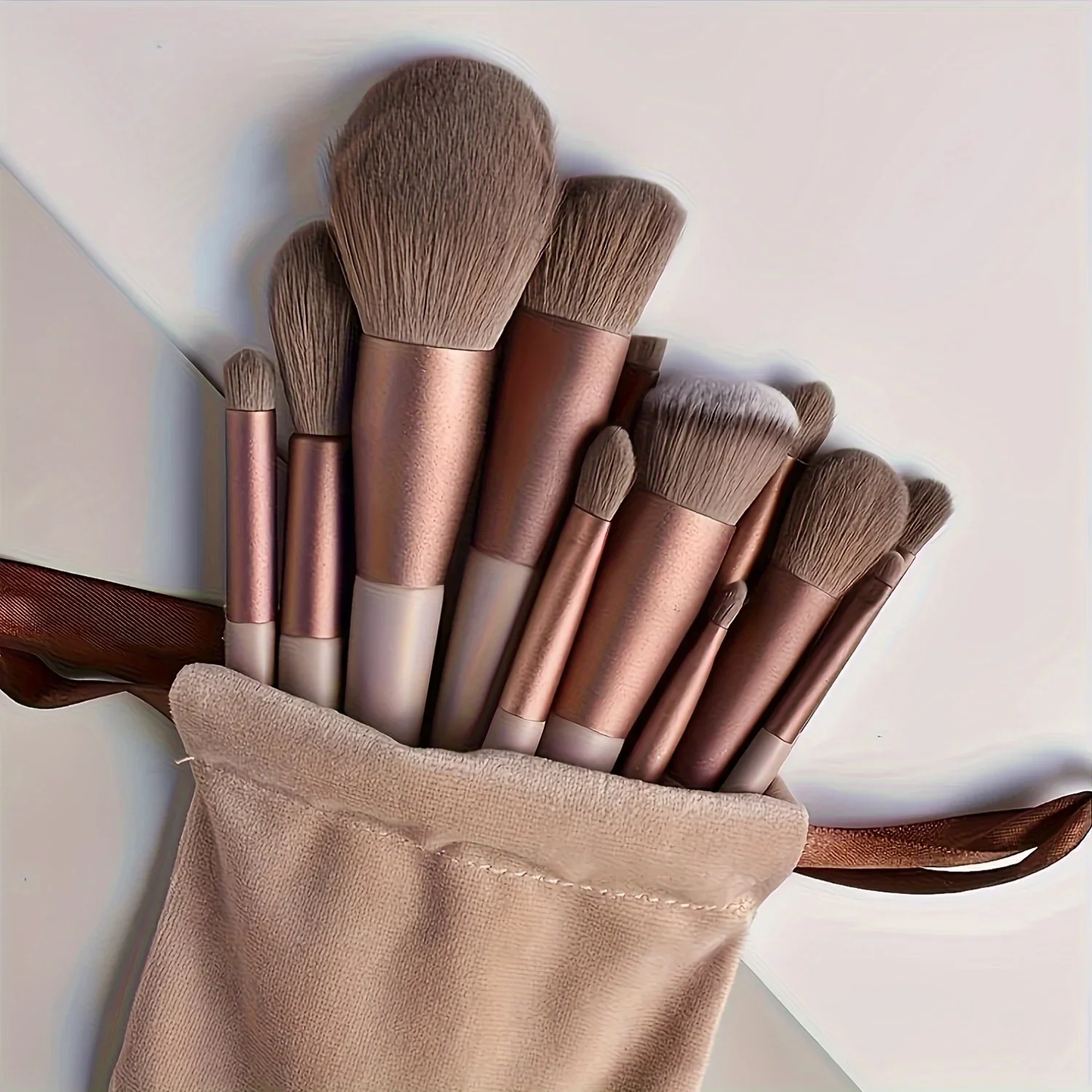 13PCS Valentine Luxury Brush Set-Vegan Cruelty-Free Makeup Brushes w/Travel Pouch | Hypoallergenic Gift for Her/Wife/Girlfriend