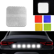 Square Shape Reflective Reflector Sticker Self Adhesive Safety Warning Conspicuity Tape for Car Truck Motorcycle Trailer Mailbox