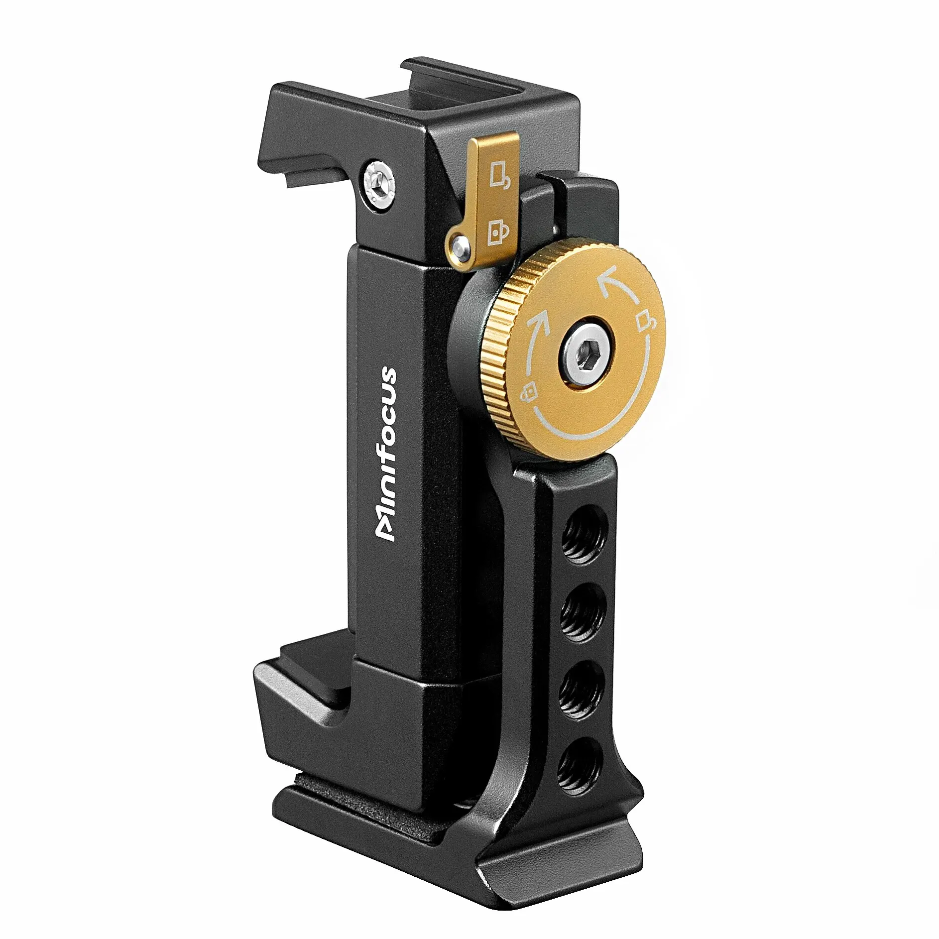 מחזיק טלפון מתכתי עם קלמפ נעל קרה Arca 360 ° קליפ מתכוונן למצלמת וידאו בסמארטפון TikTok Vlog