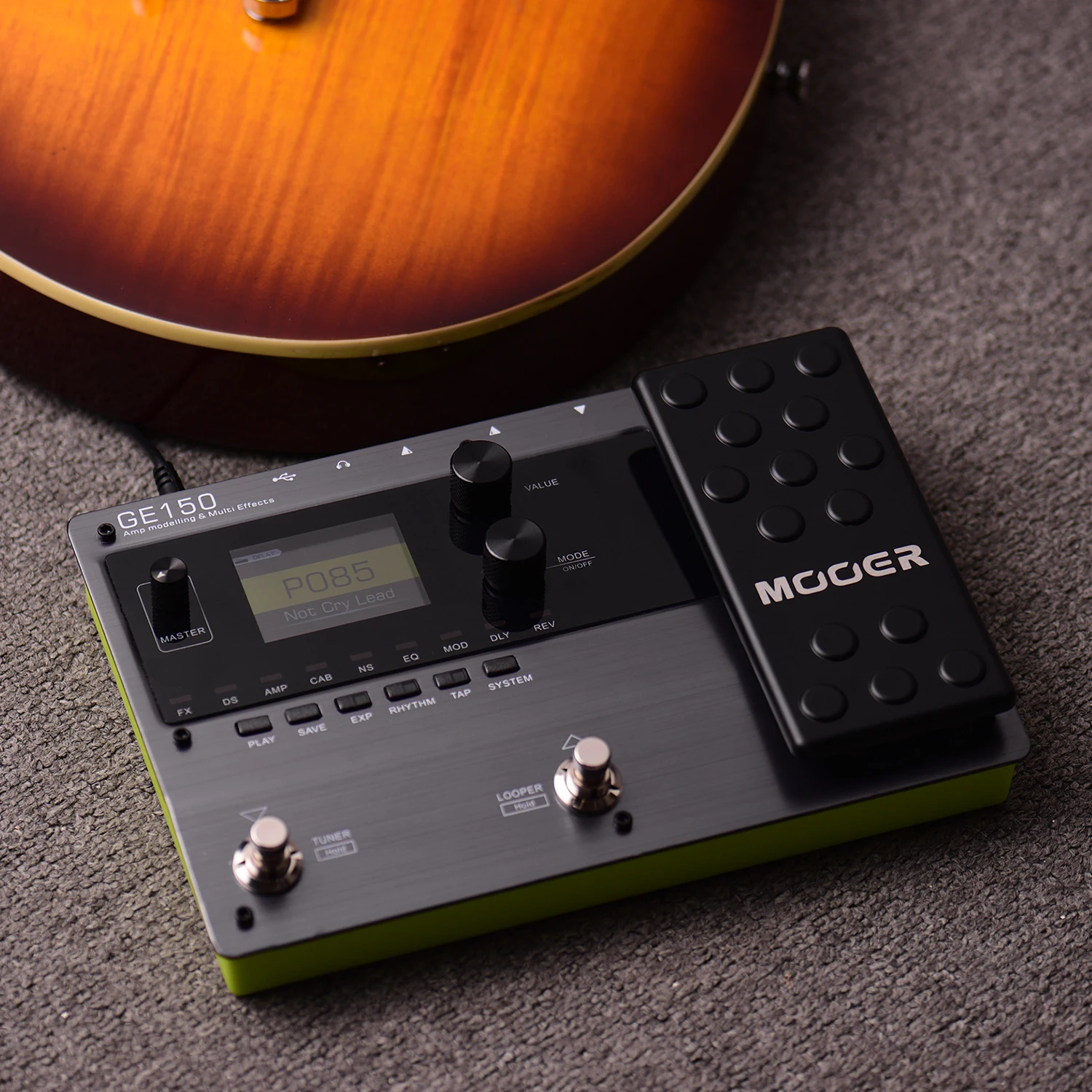 MOOER GE150 Amp Modelling & Multi Effects Pedal 55 Amplifier Models 151 Effects 80s Looper 40 Drum Rhythms 10 Metronome Tap 