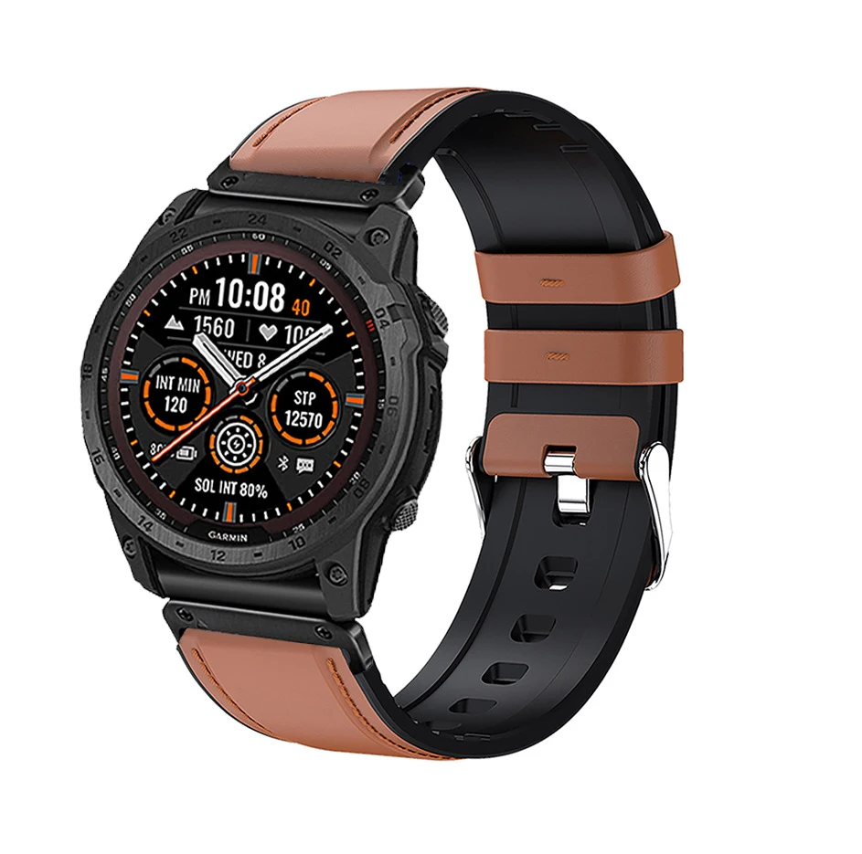 Premium Quickfit Silicone Leather Watch Strap - 20mm, 22mm, 26mm