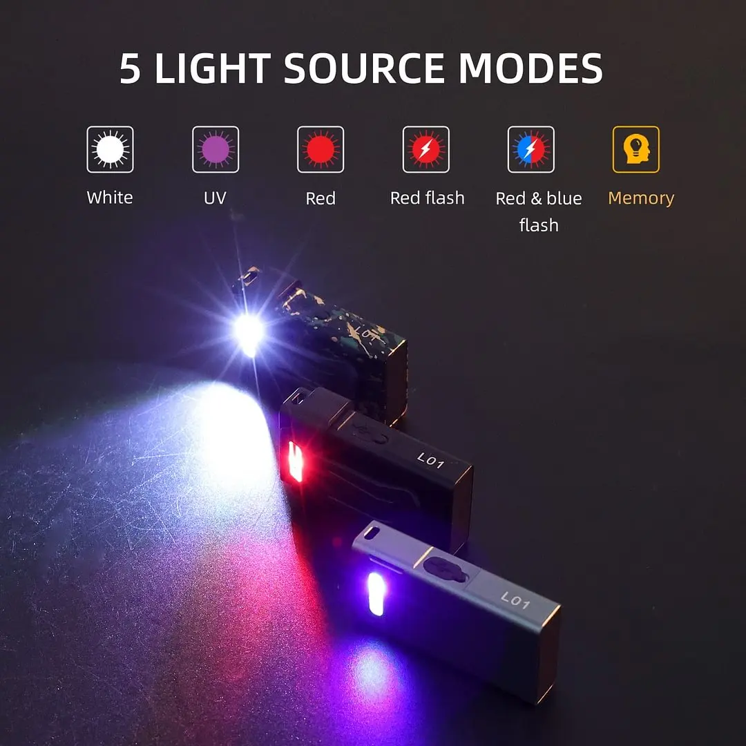Torcia Elettrica Portachiavi LED: Piccola, Potente E Ricaricabile USB - Impermeabile Per Campeggio, Escursioni E Uso Quotidiano