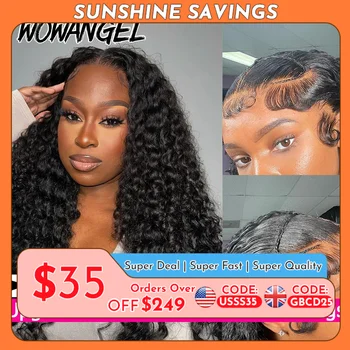 Burmese Curly 13X6 HD Lace Frontal Wigs 250% Real HD Lace Front Human Hair Wigs Deep Side Parting Brazilian Curly Wigs For Women 1