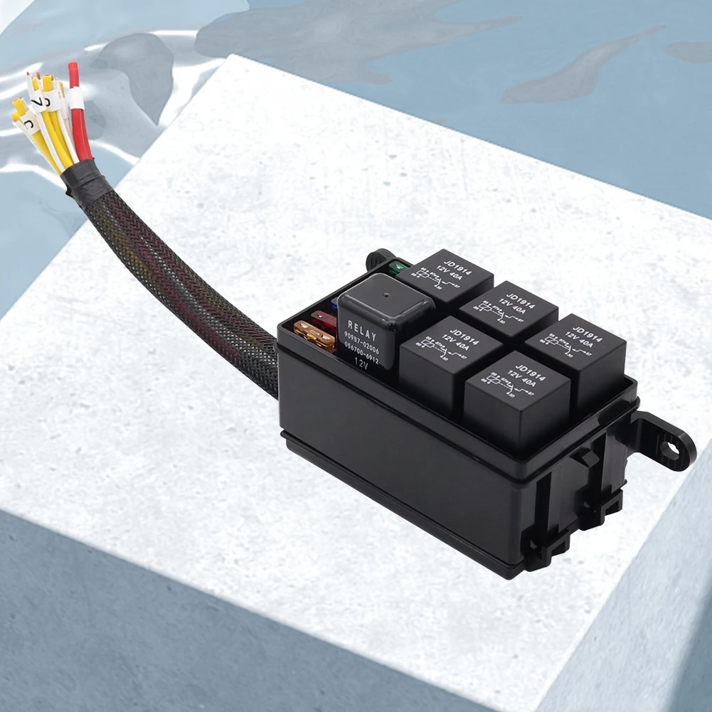12V Car Fuse Holder 4 Pin 40A Auto Fuse Relay Block with